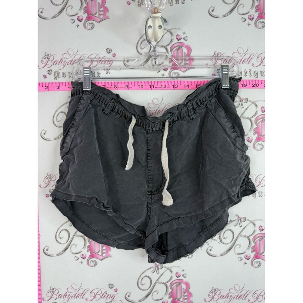Harlow shorts Washed Black Athletic Drawstring Shorts